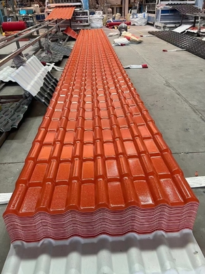 1040mm πλάτους συνθετικό ρητίνης στεγών υλικό ισπανικό ύφος PVC κεραμιδιών ντυμένο ο Asa